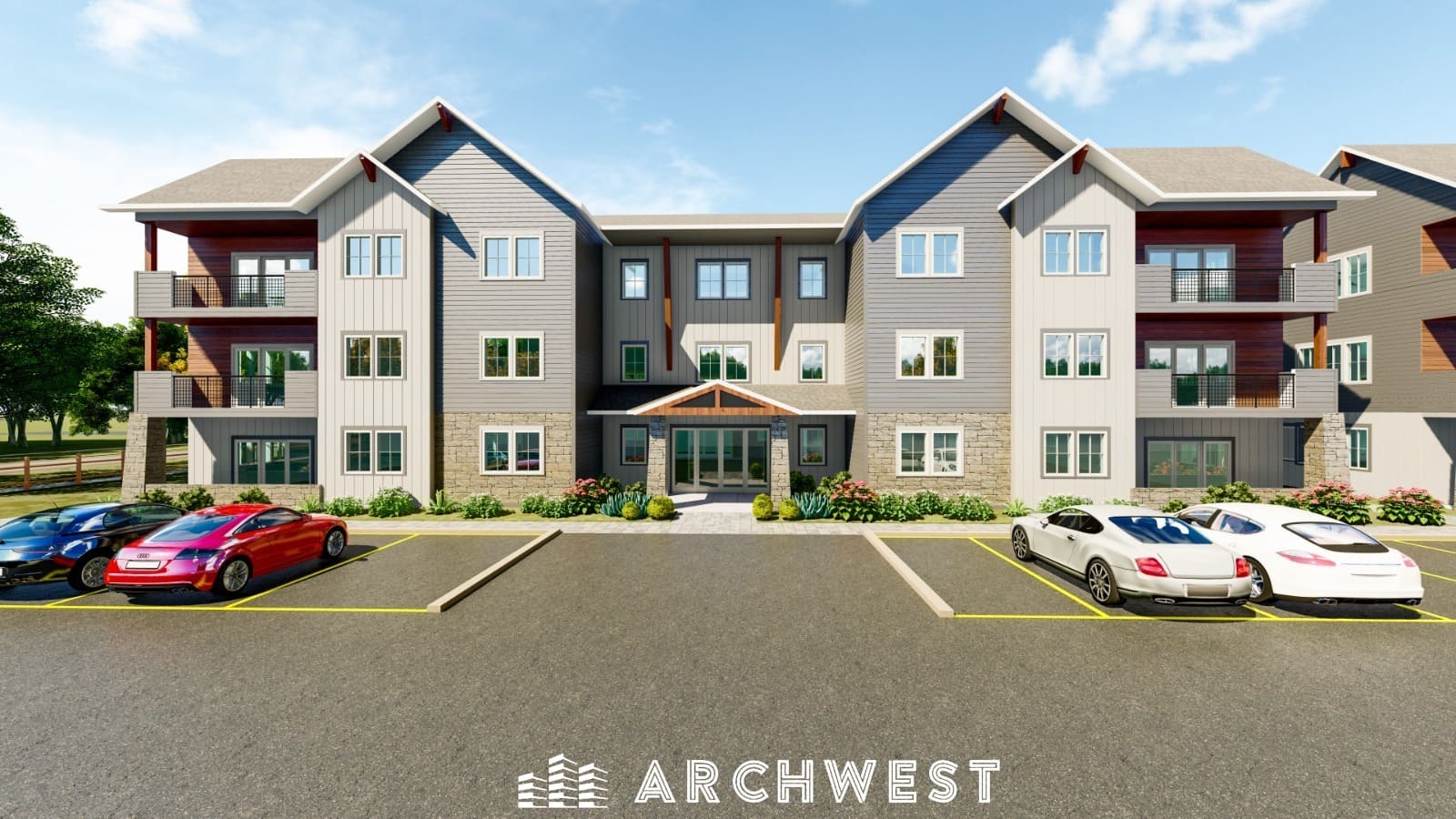 67. 3D Render of a Townhouse Scheme in Montana, USA